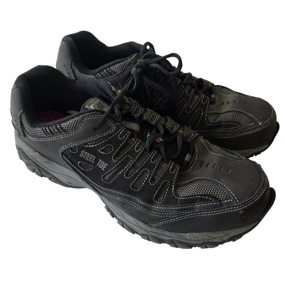 Skechers Work Mens Black Steel Toe Safety Shoes 77055 ASTM F2413 Size 12